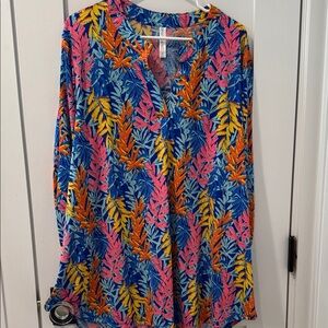 Vibrant Multicolor Leaf Print Blouse
